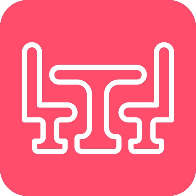 Estilo del icono de la mesa de comedor de diseño vectorial