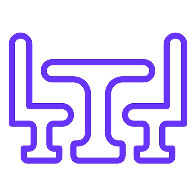 Estilo del icono de la mesa de comedor de diseño vectorial