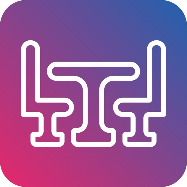 Estilo del icono de la mesa de comedor de diseño vectorial