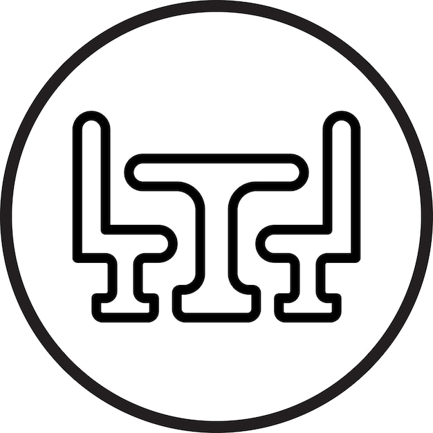 Estilo del icono de la mesa de comedor de diseño vectorial