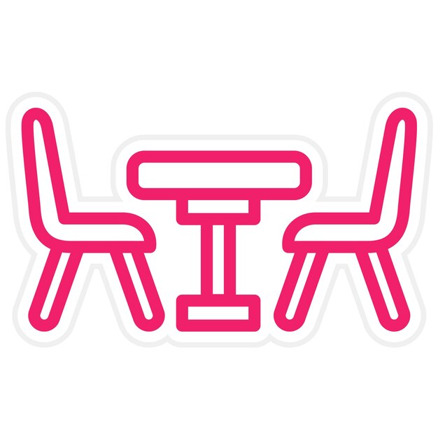 Estilo del icono de la mesa de comedor de diseño vectorial