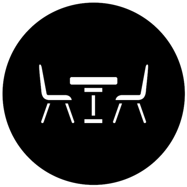 Estilo del icono de la mesa de comedor de diseño vectorial
