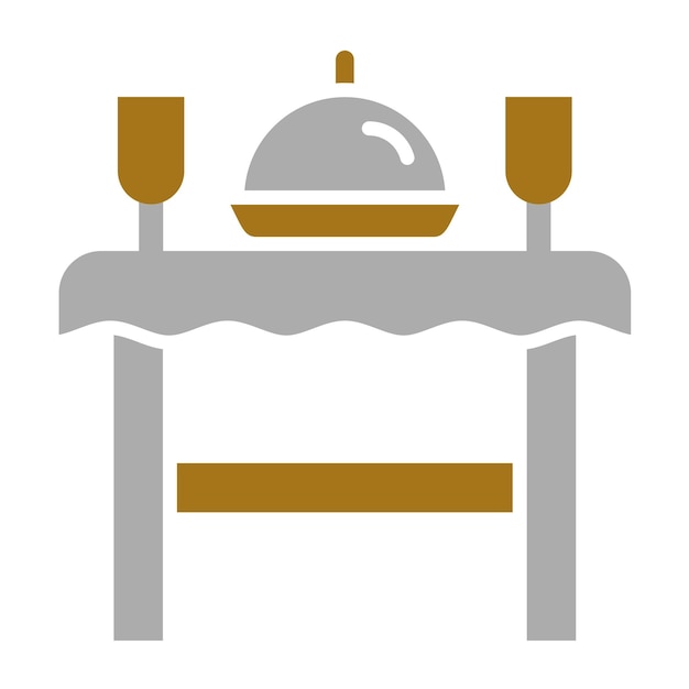 Estilo del icono de la mesa de comedor de diseño vectorial