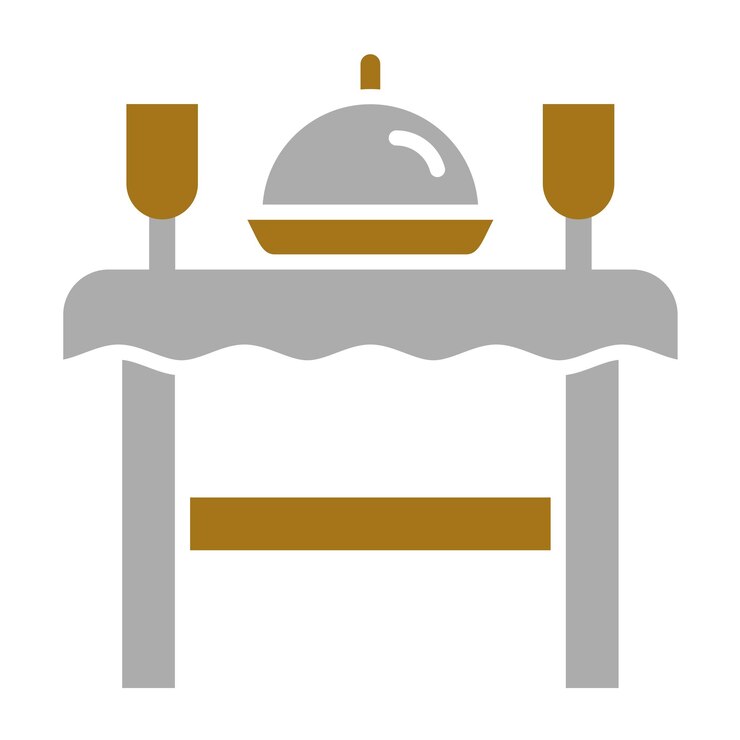 Vector estilo del icono de la mesa de comedor de diseño vectorial