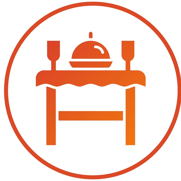 Estilo del icono de la mesa de comedor de diseño vectorial