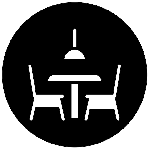 Estilo del icono de la mesa de comedor de diseño vectorial