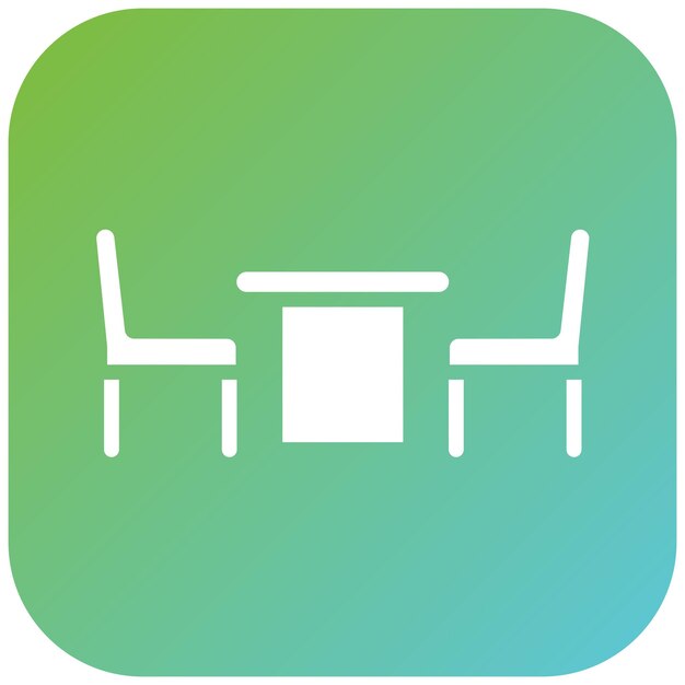 Estilo del icono de la mesa de comedor de diseño vectorial