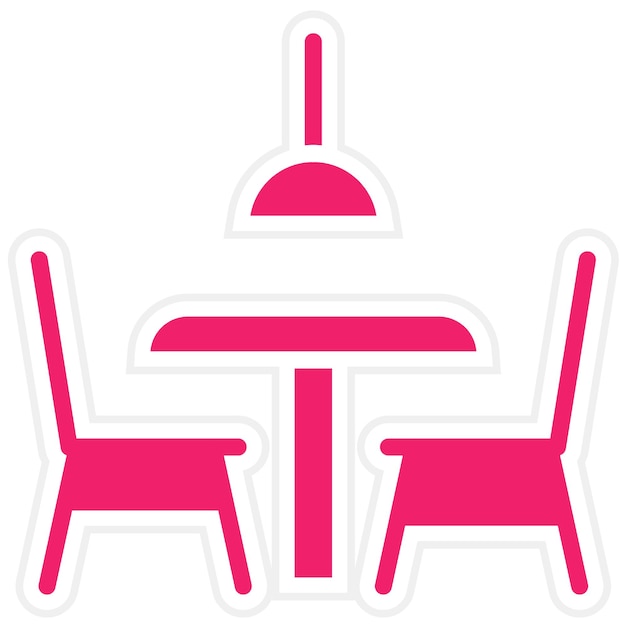 Estilo del icono de la mesa de comedor de diseño vectorial