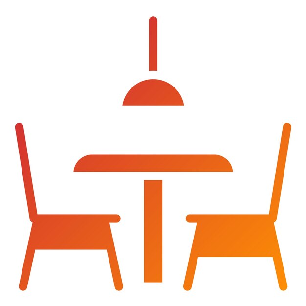 Estilo del icono de la mesa de comedor de diseño vectorial