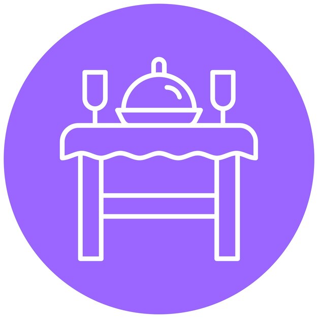 Estilo del icono de la mesa de comedor de diseño vectorial