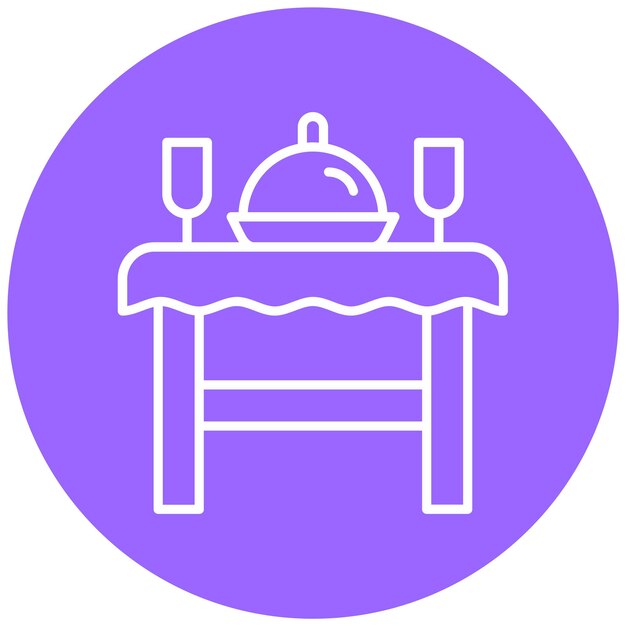 Vector estilo del icono de la mesa de comedor de diseño vectorial