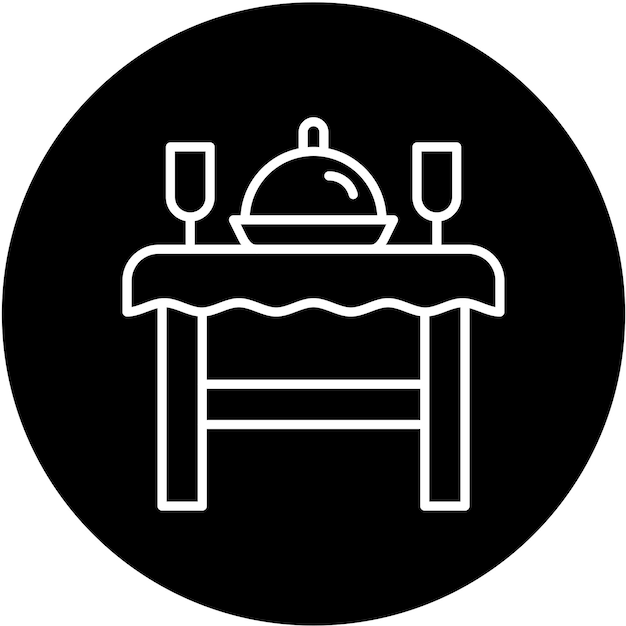 Estilo del icono de la mesa de comedor de diseño vectorial