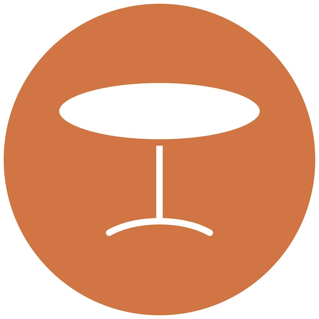 Estilo del icono de la mesa de comedor de vidrio de diseño vectorial