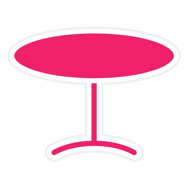 Estilo del icono de la mesa de comedor de vidrio de diseño vectorial
