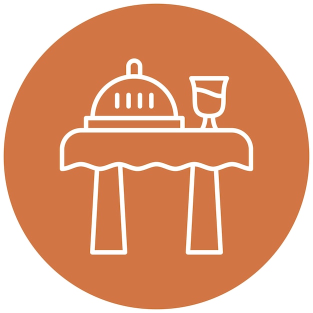 Estilo del icono de la mesa de comidas