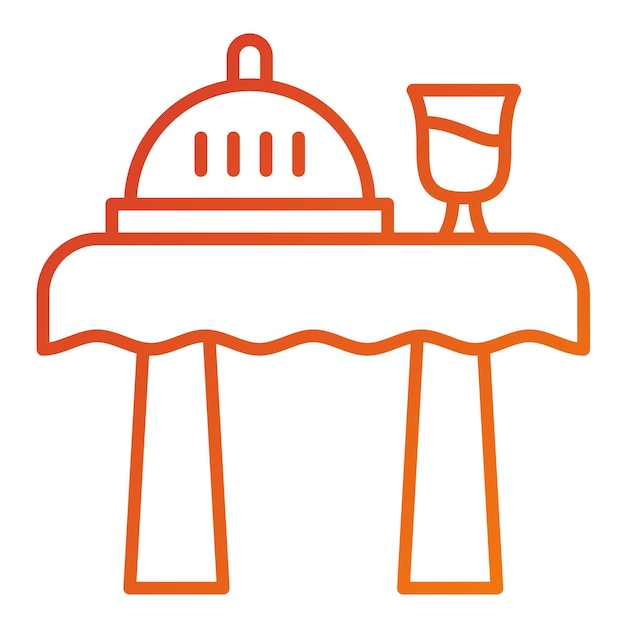 Estilo del icono de la mesa de comidas