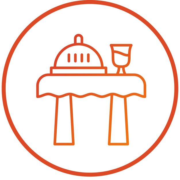 Estilo del icono de la mesa de comidas