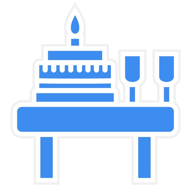 Estilo del icono de la mesa de cumpleaños