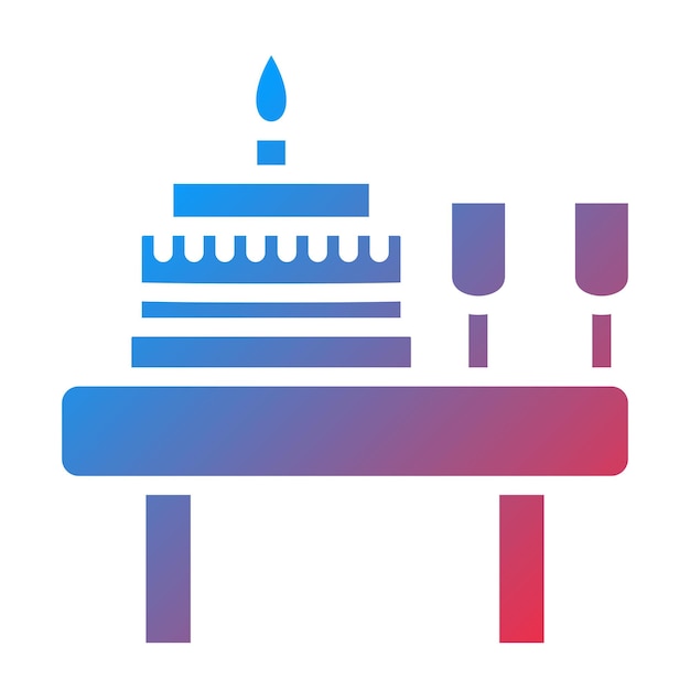 Estilo del icono de la mesa de cumpleaños