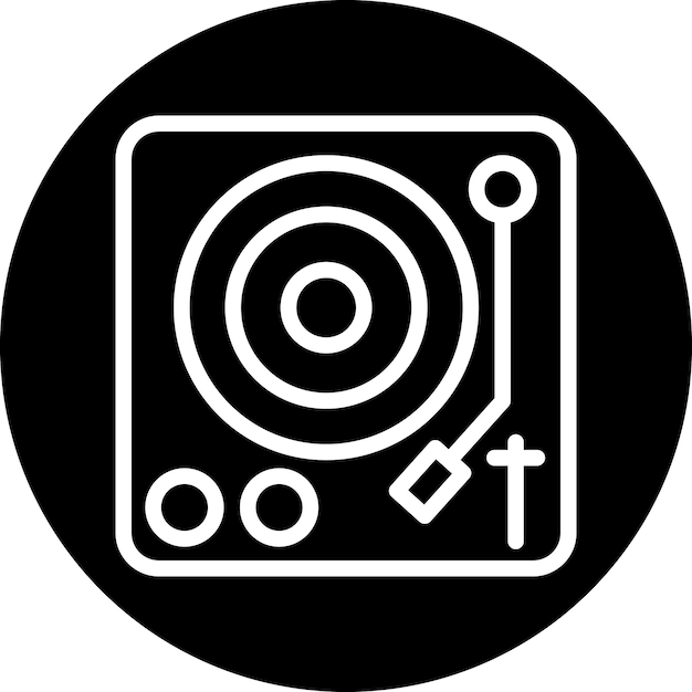 Estilo del icono de la mesa giratoria de diseño vectorial