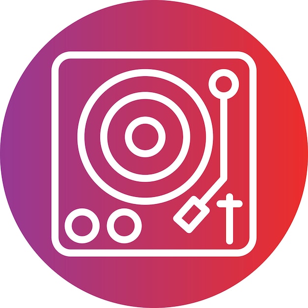 Estilo del icono de la mesa giratoria de diseño vectorial