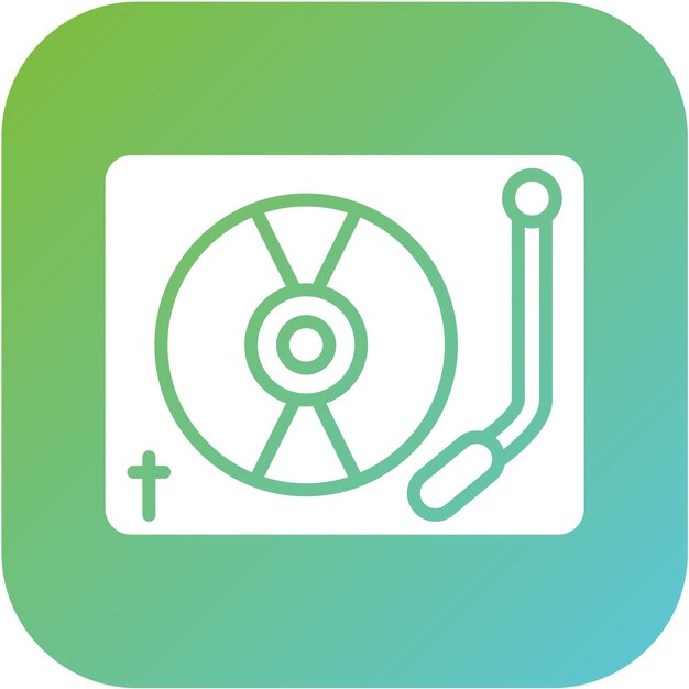 Estilo del icono de la mesa giratoria de diseño vectorial