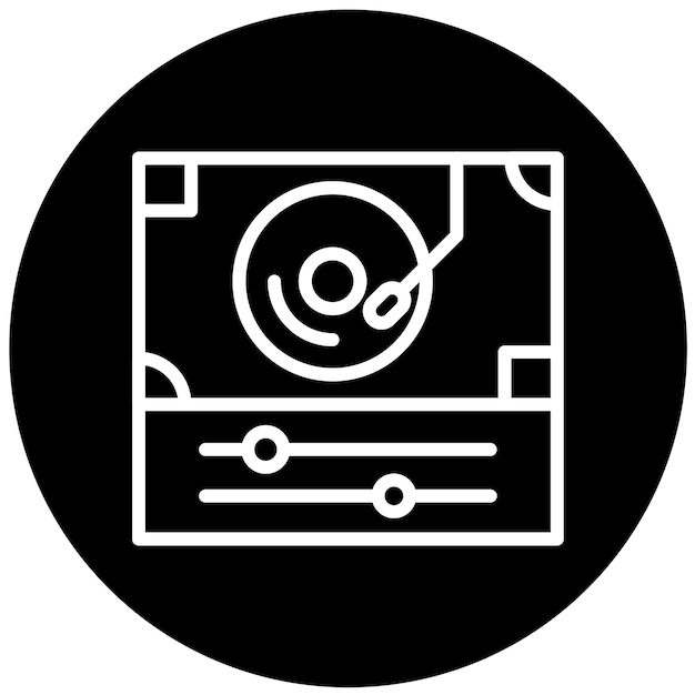 Estilo del icono de la mesa giratoria de diseño vectorial