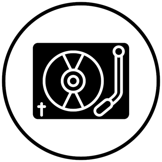 Estilo del icono de la mesa giratoria de diseño vectorial