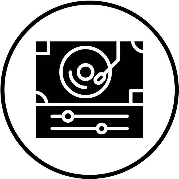 Estilo del icono de la mesa giratoria de diseño vectorial