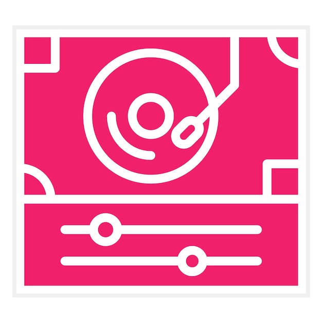 Estilo del icono de la mesa giratoria de diseño vectorial