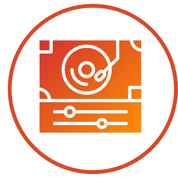 Estilo del icono de la mesa giratoria de diseño vectorial