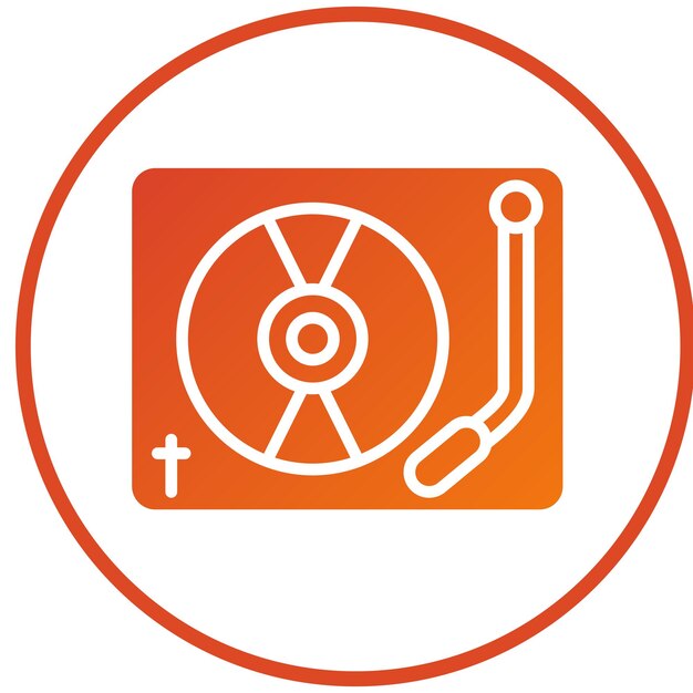 Estilo del icono de la mesa giratoria de diseño vectorial
