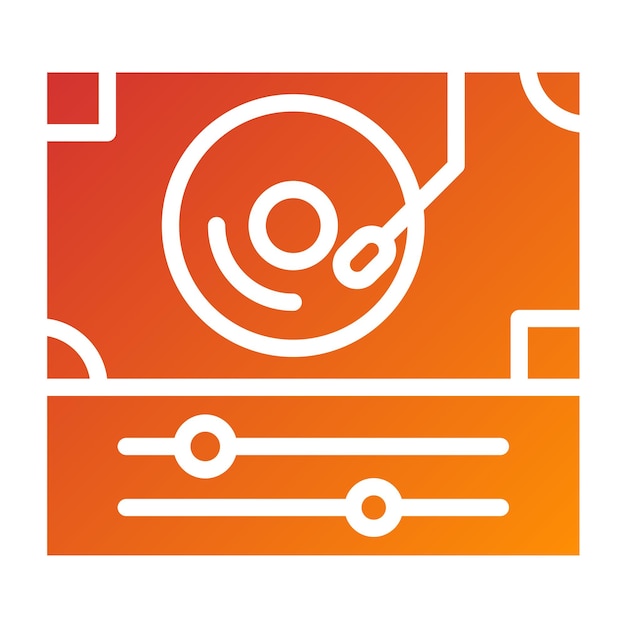 Estilo del icono de la mesa giratoria de diseño vectorial