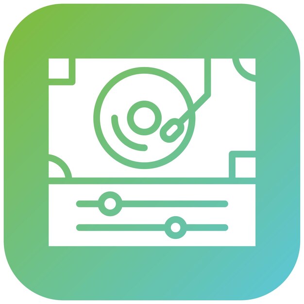 Estilo del icono de la mesa giratoria de diseño vectorial