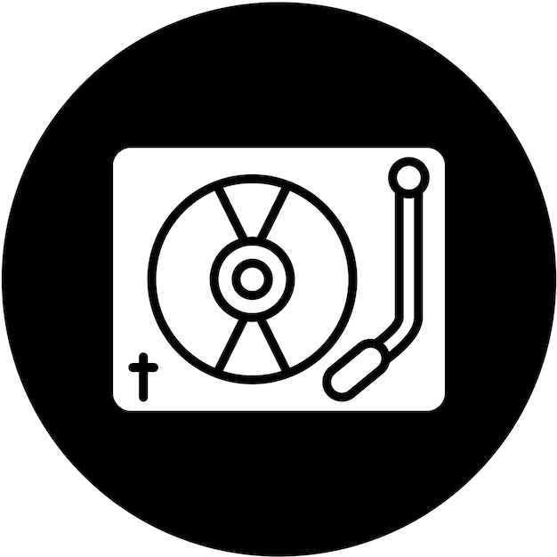 Estilo del icono de la mesa giratoria de diseño vectorial