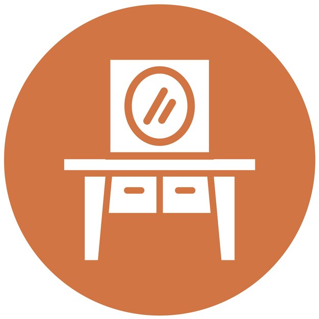 Estilo del icono de la mesa de tocador de diseño vectorial