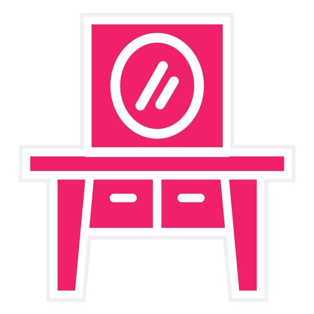 Estilo del icono de la mesa de tocador de diseño vectorial