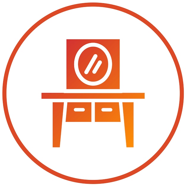 Estilo del icono de la mesa de tocador de diseño vectorial