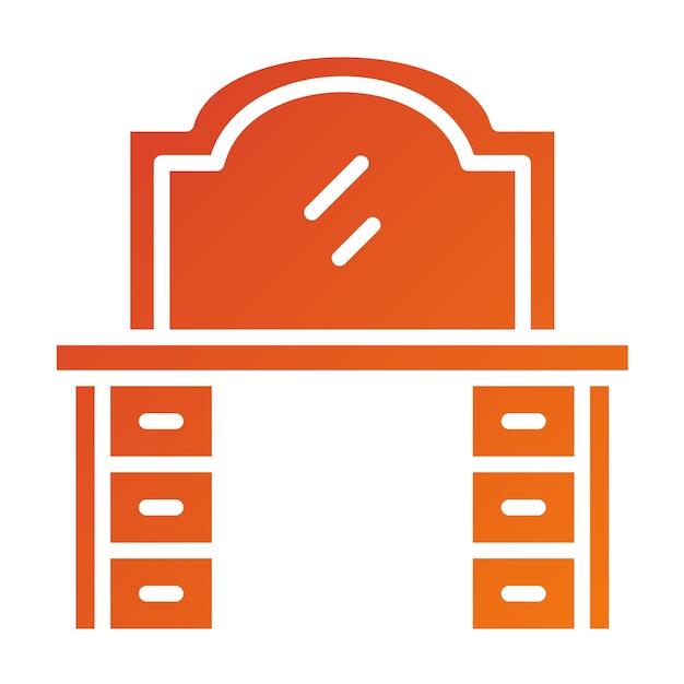 Estilo del icono de la mesa de tocador de diseño vectorial