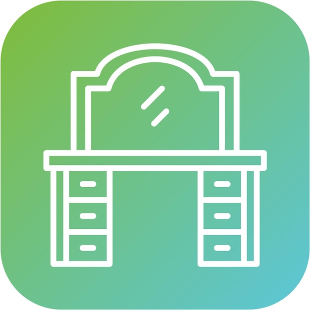 Estilo del icono de la mesa de tocador de diseño vectorial