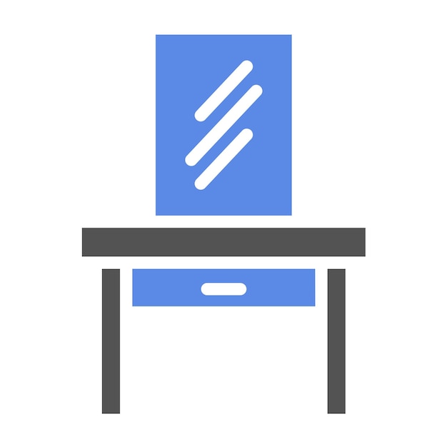 Estilo del icono de la mesa de tocador de diseño vectorial