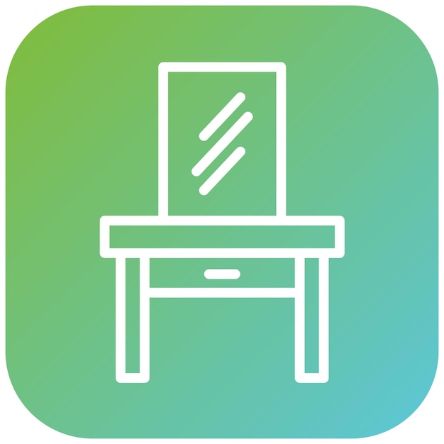 Estilo del icono de la mesa de tocador de diseño vectorial