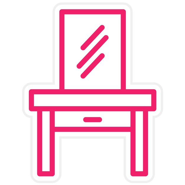 Estilo del icono de la mesa de tocador de diseño vectorial