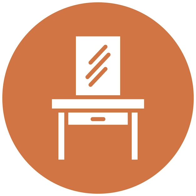 Estilo del icono de la mesa de tocador de diseño vectorial