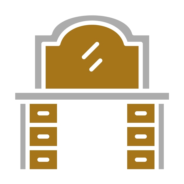 Estilo del icono de la mesa de tocador de diseño vectorial