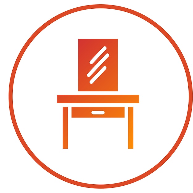 Estilo del icono de la mesa de tocador de diseño vectorial