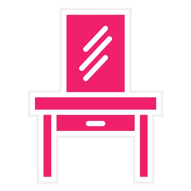 Estilo del icono de la mesa de tocador de diseño vectorial