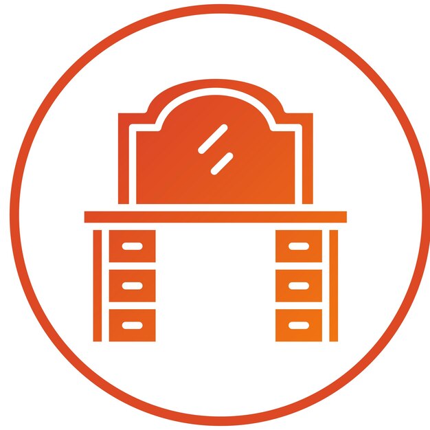 Estilo del icono de la mesa de tocador de diseño vectorial