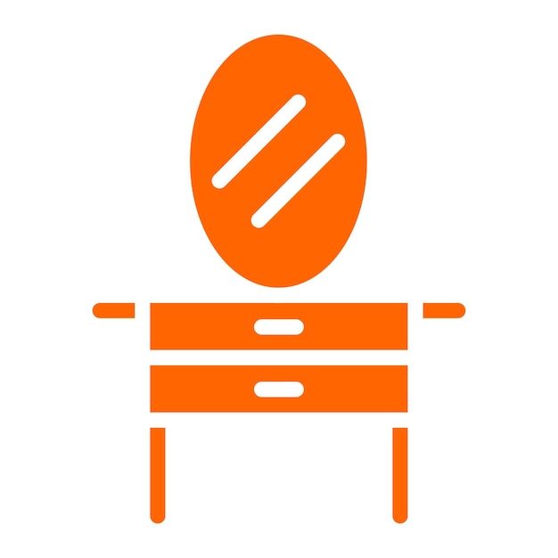 Estilo del icono de la mesa de tocador de diseño vectorial