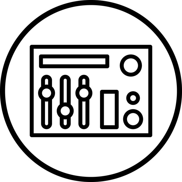 Estilo del icono de mezcla de audio de diseño vectorial